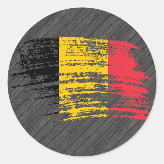 Cool Belgian flag design Classic Round Sticker (Front)