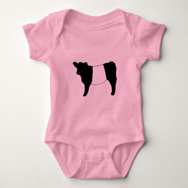 Cool Belted Galloway Cattle Rare Cow Beltie Steer Baby Bodysuit (Front)