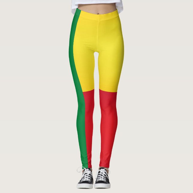 Cool Benin Flag Fashion Leggings (Front)