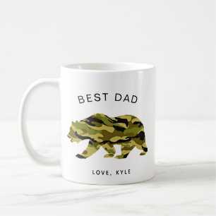 cool best dad army papa bear father's day coffee mug