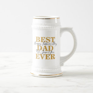 Cool Best Dad Ever Father's Day Photo Collage Beer Stein
