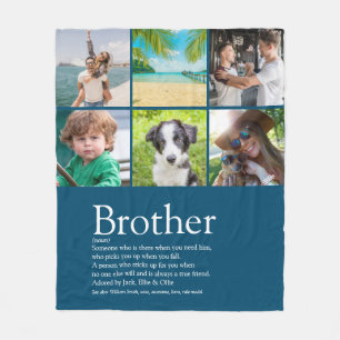 Cool Best Ever Brother Definition 6 Photo Collage Fleece Blanket