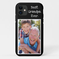 Cool Best Grandpa Ever Photo Personalised Black