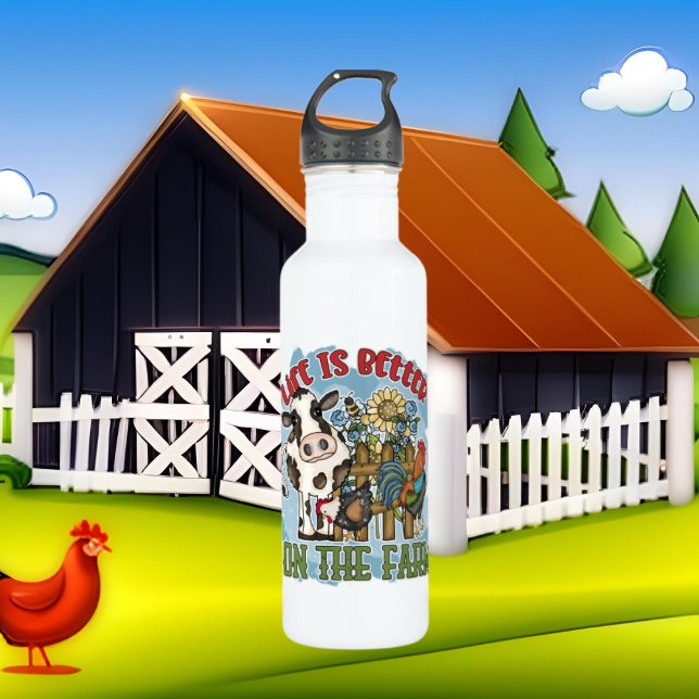 cool better farm life word art 710 ml water bottle (Creator Uploaded)
