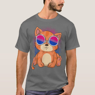 Cool Bi Pride Sunglasses Pride Month Cat LGBT Bise T-Shirt