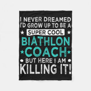 Cool Biathlon Coach Funny Biathlete Humour Winter Fleece Blanket