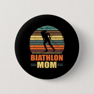 Cool Biathlon Mum Funny Biathlete Shooting Skiing  6 Cm Round Badge