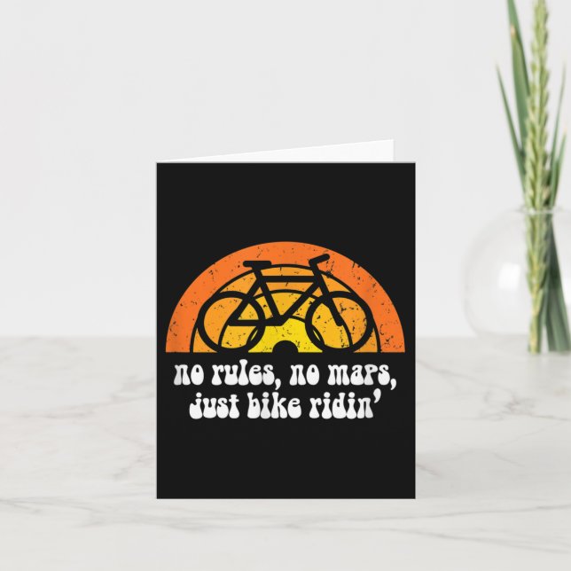 Cool Bicycle Biking Quote Retro 60s 1960s Rainbow  Card (Front)