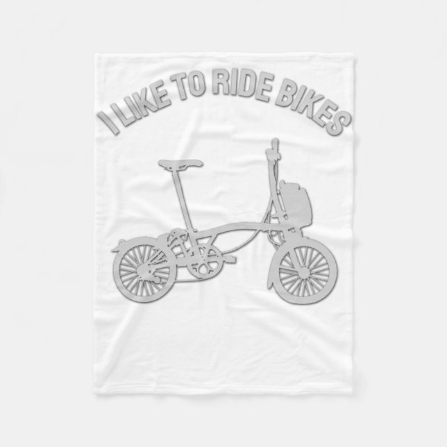 Cool bicycle Design - I Like to Ride Bikes Fleece Blanket (Front)