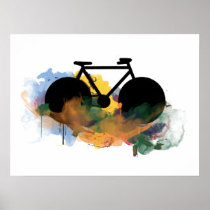 cool bicycle grafitti art style poster