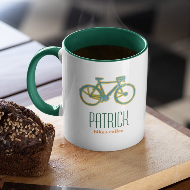 Cool bicycles personalised mug (bike & coffee)