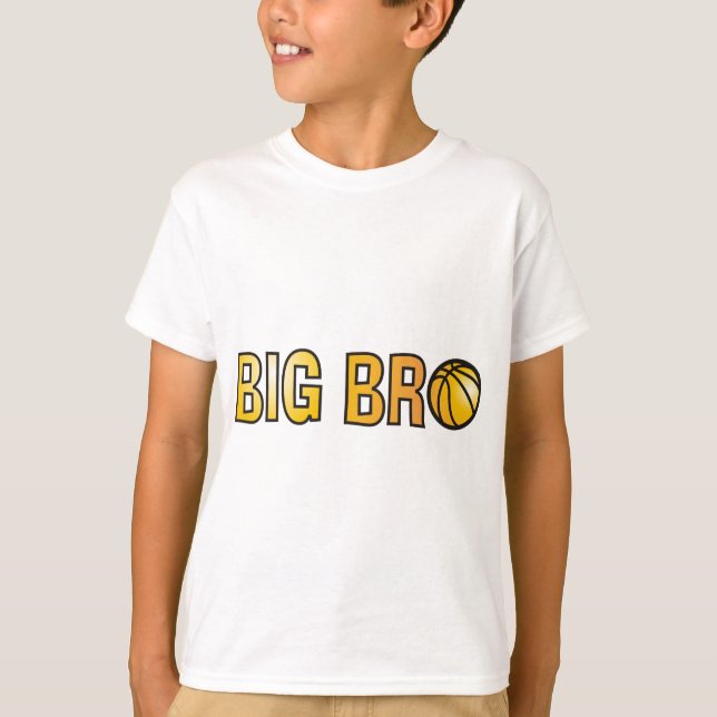 Cool Big Bro Shirt - Basketball Theme (Front)