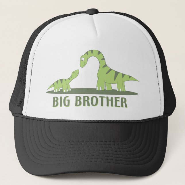 Cool Big Brother Shirt - Dinosaur Theme Trucker Hat (Front)