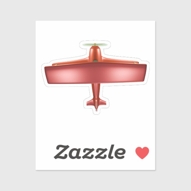 Cool Big Red Plane Custom-Cut Vinyl Sticker (Sheet)