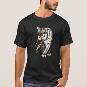 Cool Big Wild Cat Tiger Walking Stalking Prey Wild T-Shirt