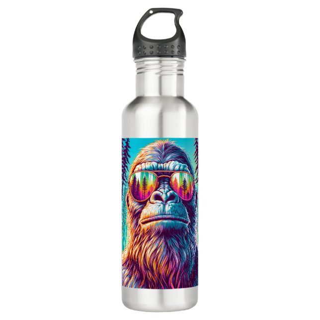Cool Bigfoot in Hip Sunglasses 710 Ml Water Bottle (Front)