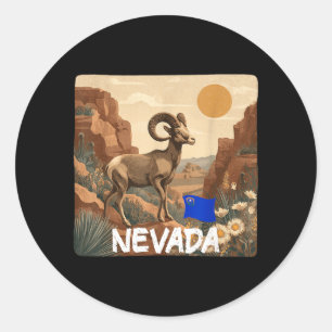 Cool Bighorn Sheep in Nevada Colours Costume Classic Round Sticker