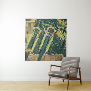 Cool bike artwork tapestry