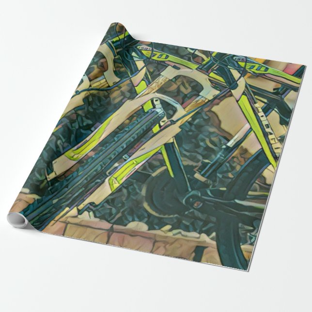 Cool bike artwork wrapping paper (Unrolled)
