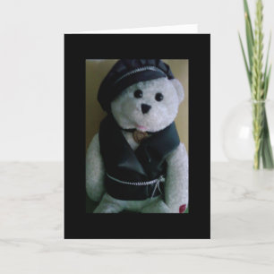 "COOL BIKER BEAR" WEDDING CONGRATS TO NEWLYWEDS CARD