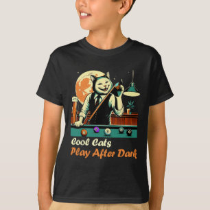 Cool Billiard Playing Kitty Cat T-Shirt