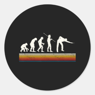 Cool Billiards Black Evolution Of Man Billiards Pl Classic Round Sticker