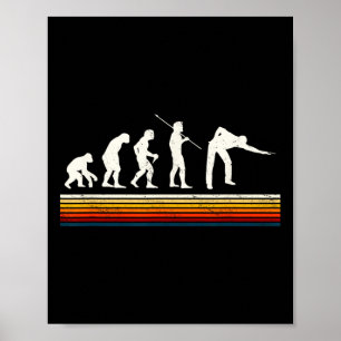 Cool Billiards Black Evolution Of Man Billiards Pl Poster