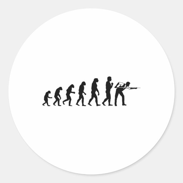 Cool Billiards Evolution Funny Cue Ll Stick Player Classic Round Sticker (Front)