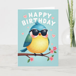 Cool Bird Birthday Card