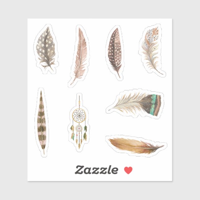Cool Bird indian feathers watercolor scrapbook (Sheet)