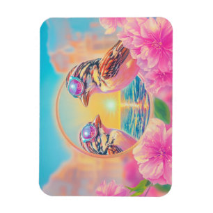 Cool Birds with Sunglasses at Sunset Magnet
