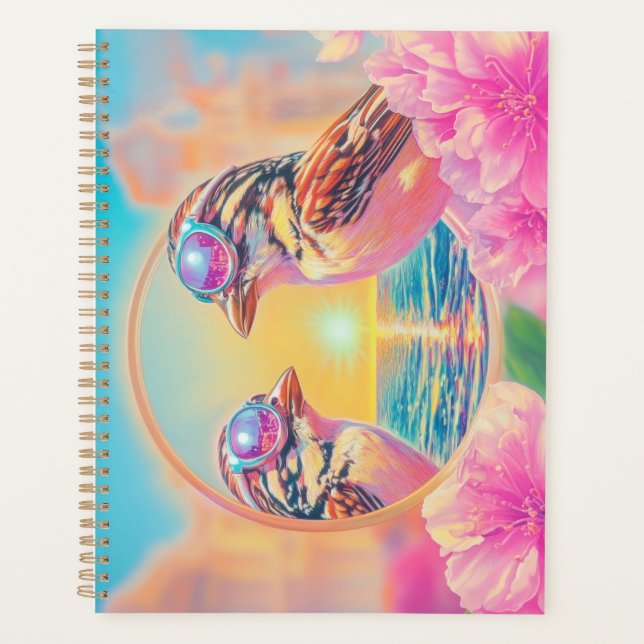 Cool Birds with Sunglasses at Sunset Planner (Front)