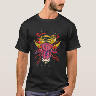 Cool Bitcoin Bull With Crypto Laser Eyes T-Shirt
