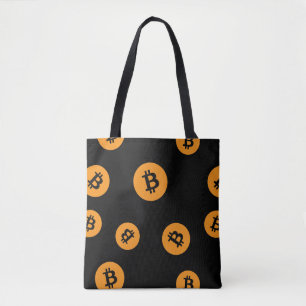 Cool Bitcoin Cryptocurrency Black Tote Bag