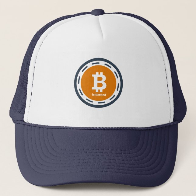 Cool Bitcoin Interest Cryptocurrency Coin Sign Trucker Hat (Front)