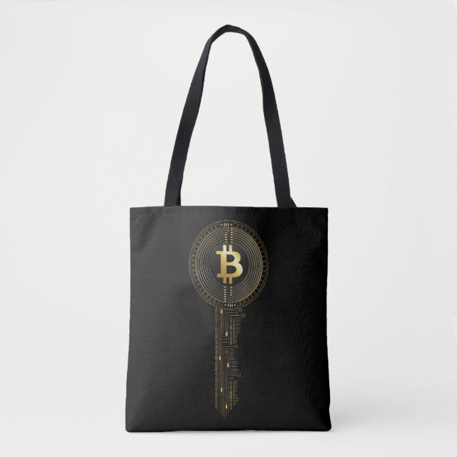 Cool Bitcoin Private Key Tote Bag (Front)
