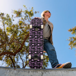 Cool Black And Blue Its A Girl Custom skateboard