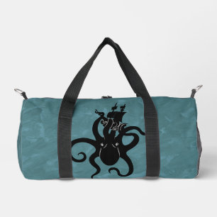 Cool Black and Blue Kraken from the Deep Duffle Bag