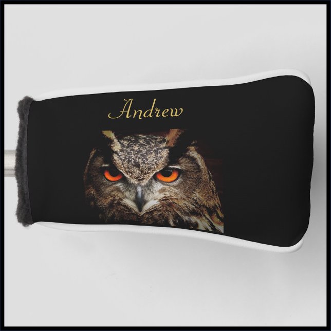 Cool Black and Gold Fierce Owl  Golf Head Cover (Creator Uploaded)