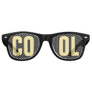 'COOL' Black and Gold Party Retro Sunglasses