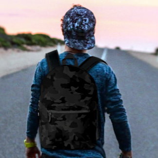 Cool Black and Grey Military Camo Pattern Design Printed Backpack