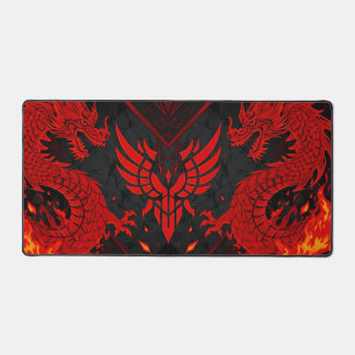Cool black and orange futuristic gaming background desk mat