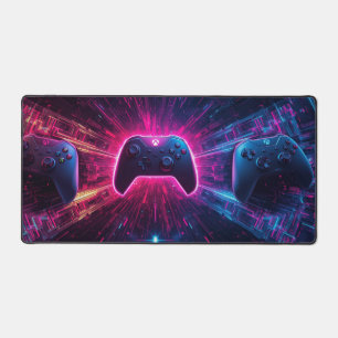Cool black and red futuristic gaming desk mat