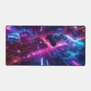 Cool black and red futuristic gaming  desk mat