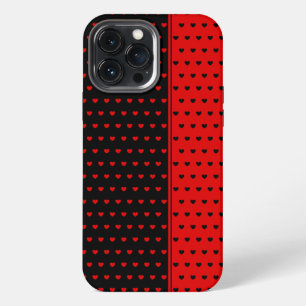 Cool Black And Red Polka Dots/ Hearts Pattern iPhone 13 Pro Max Case