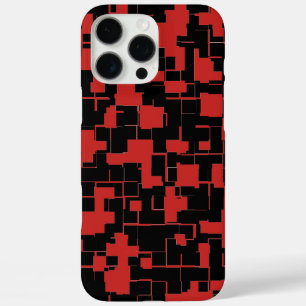 COOL Black and Red Stylish Abstract Pattern iPhone 16 Pro Max Case