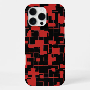 COOL Black and Red Stylish Abstract Pattern iPhone 16 Pro Max Case