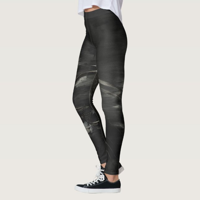 Cool Black and Silver Leggings - Hello Darkness (Left)
