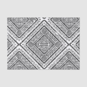 Cool Black and White Aztec Tribal Pattern Tissue Paper