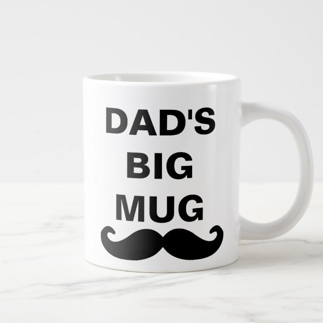 Cool Black and White Father's Day Dad's Big Large Coffee Mug (Right)
